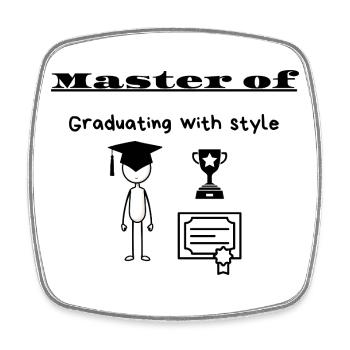 Master de l’obtention du diplôme avec style - Magnet carré - blanc - Devant