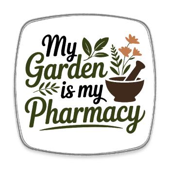 Herbalist My Garden Is My Pharmacy Professional  - Square fridge magnet - white - Front