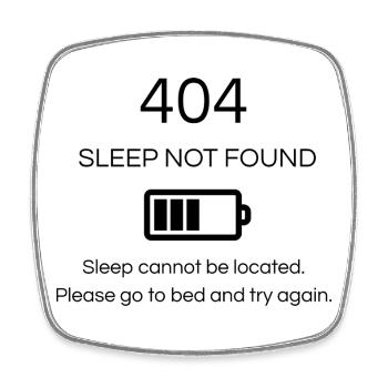 404 Schlaf nicht gefunden - Viereckiger Kühlschrankmagnet - Weiß - Vorne