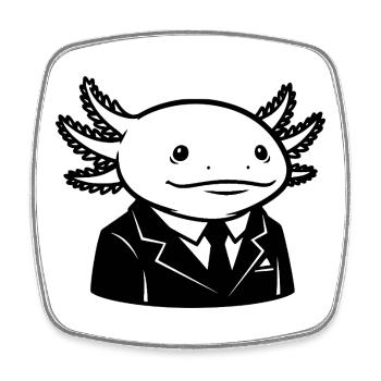 Axolotl en costume – Design Business Tier - Magnet carré - blanc - Devant