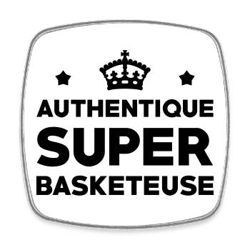 Authentischer Superbasketballspieler - Viereckiger Kühlschrankmagnet - Weiß - Vorne