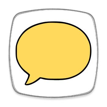 Comic_Sprechblase_Vorlage_gelb - Square fridge magnet - white - Front