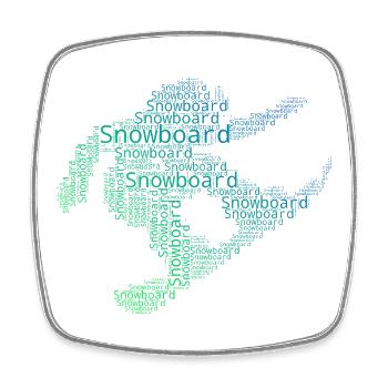 Statement für alle Snowboard für Frauen - Viereckiger Kühlschrankmagnet - Weiß - Vorne