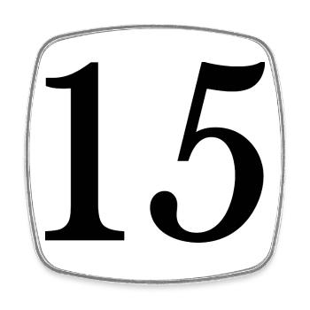 15. 15 ANS. 15e ANNIVERSAIRE. ANNIVERSAIRE 15 ANS. - Magnet carré - blanc - Devant
