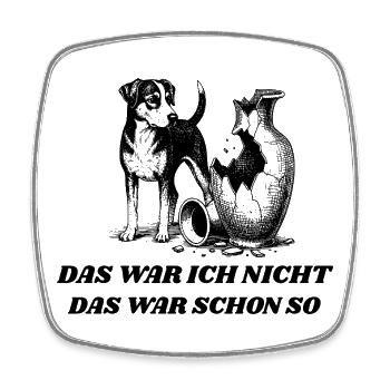 Lustiges Hunde Design – „Das war ich nicht“ - Viereckiger Kühlschrankmagnet - Weiß - Vorne