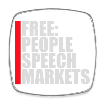 Marché de la liberté d’expression Peuple Libertarian Freedom Logo - Magnet carré - blanc - Devant