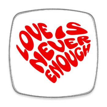 One Love Herzform Design - Viereckiger Kühlschrankmagnet - Weiß - Vorne