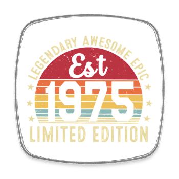 51st Anniversary - Vintage Gift 1975 - Square fridge magnet - white - Front