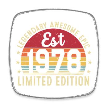 48th Anniversary - Vintage Gift 1978 - Square fridge magnet - white - Front