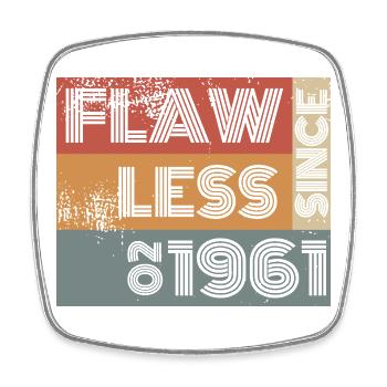65. Geburtstag Flawless since 02/1961 - Viereckiger Kühlschrankmagnet - Weiß - Vorne