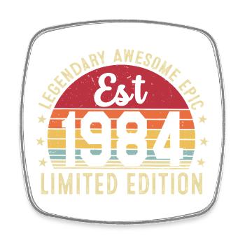 42nd Anniversary - Vintage Gift 1984 - Square fridge magnet - white - Front