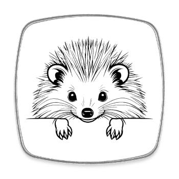 Tier-Igel-Haustiersymbol - Viereckiger Kühlschrankmagnet - Weiß - Vorne