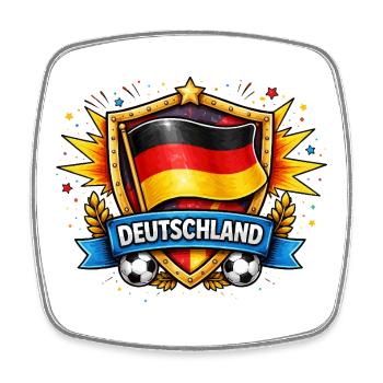 Germany Shield Football Design - Square fridge magnet - white - Front