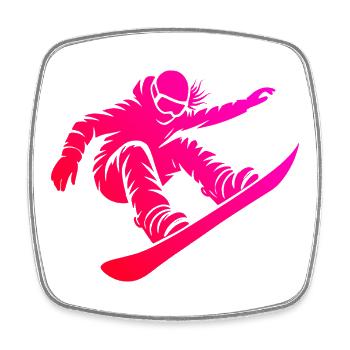 Snowboard Fans aufgepasst schlichtes Statement für - Viereckiger Kühlschrankmagnet - Weiß - Vorne