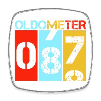 Oldometer 87 Retro Vintage 87. Geburtstag - Viereckiger Kühlschrankmagnet - Weiß - Vorne