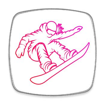 Ein Motiv nur für Snowboard für Frauen - Viereckiger Kühlschrankmagnet - Weiß - Vorne