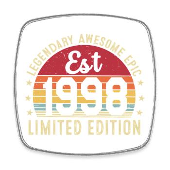 28th Anniversary - Vintage Gift 1998 - Square fridge magnet - white - Front