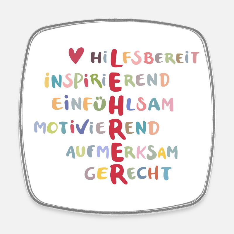 Colorful Values Collage – Helpful - Square fridge magnet - white