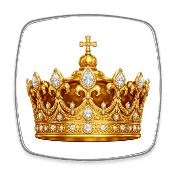 Golden crown with diamonds - Square fridge magnet - white - Front