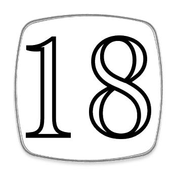 18. 18 YEARS OLD. 18th ANNIVERSARY. 18 BIRTHDAY. - Square fridge magnet - white - Front
