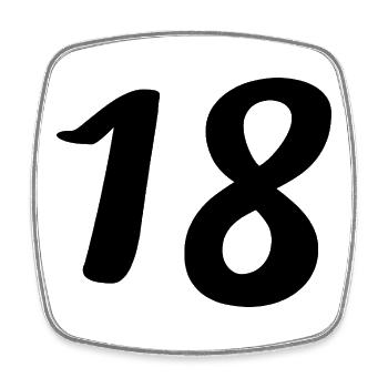 18. 18 JAHRE ALT. 18-JÄHRIGES JUBILÄUM. 18. GEBURTSTAG. - Viereckiger Kühlschrankmagnet - Weiß - Vorne