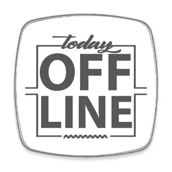 Today Offline Design Statement Spruch Minimal - Viereckiger Kühlschrankmagnet - Weiß - Vorne