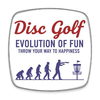 Disc Golf Evolution Of Fun Wirf Dich Zu - Viereckiger Kühlschrankmagnet - Weiß - Vorne