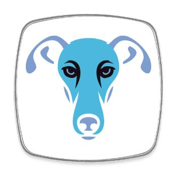 Windhund, Galgo - Viereckiger Kühlschrankmagnet - Weiß - Vorne
