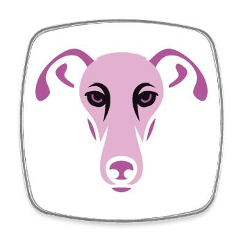Windhund, Galgo - Viereckiger Kühlschrankmagnet - Weiß - Vorne