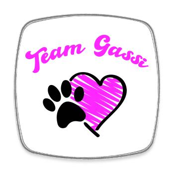 Team Dog Walk Heart Love - Square fridge magnet - white - Front