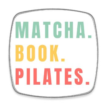 PILATES DE LIVRES MATCHA - Magnet carré - blanc - Devant