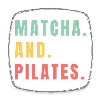 MATCHA ET PILATES - Magnet carré - blanc - Devant