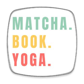MATCHA-BUCH YOGA - Viereckiger Kühlschrankmagnet - Weiß - Vorne