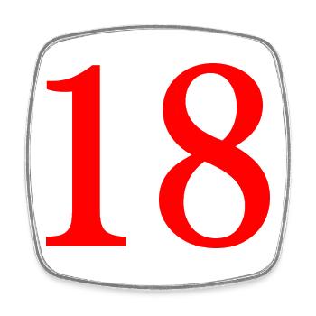 18. 18 JAHRE ALT. 18-JÄHRIGES JUBILÄUM. 18. GEBURTSTAG. - Viereckiger Kühlschrankmagnet - Weiß - Vorne