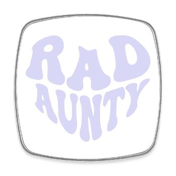 Retro Rad Aunty Heart – Cool Aunt (Custom Color) - Viereckiger Kühlschrankmagnet - Weiß - Vorne