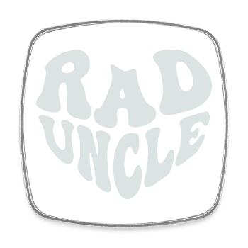 Retro Rad Uncle Heart – Cool Uncle (Custom Color) - Viereckiger Kühlschrankmagnet - Weiß - Vorne