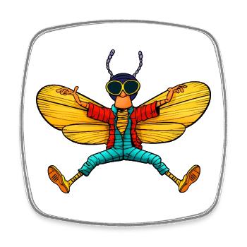 Fliegen Yoga - Viereckiger Kühlschrankmagnet - Weiß - Vorne