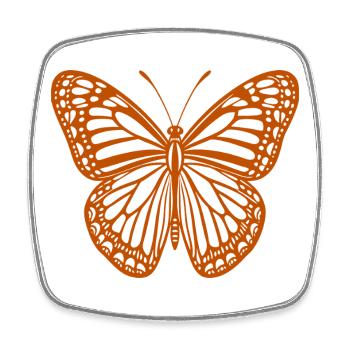 Schmetterling - Viereckiger Kühlschrankmagnet - Weiß - Vorne