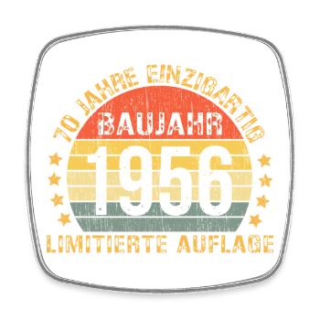 1956 Geburtstag 70 Dekoration Lustig 70 Geburtstag - Viereckiger Kühlschrankmagnet - Weiß - Vorne