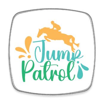 Hobby Horse Rider Jump Patrol English Riding - Square fridge magnet - white - Front
