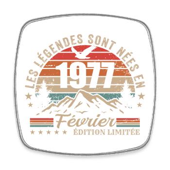 Légende vivante depuis février 1977 - Magnet carré - blanc - Devant