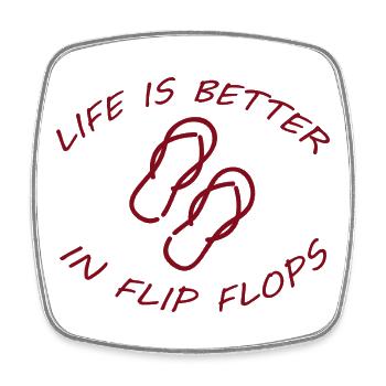 LIFE IS BETTER IN FLIP FLOPS - Square fridge magnet - white - Front