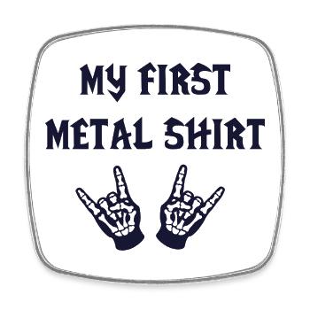 mon premier shirt metal musique bébé rock  - Magnet carré - blanc - Devant