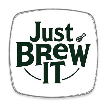 Just Brew It Logo Tee - Square fridge magnet - white - Front