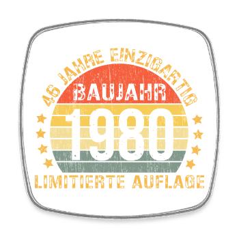 46. Geburtstag Mann Frau 46 Jahre 1980 Geburtstags - Viereckiger Kühlschrankmagnet - Weiß - Vorne
