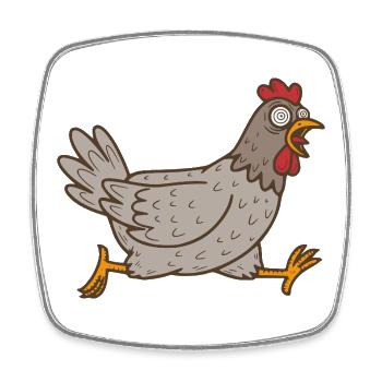 Chicken Running Hen Rooster Running Rooster Running Chickens - Square fridge magnet - white - Front