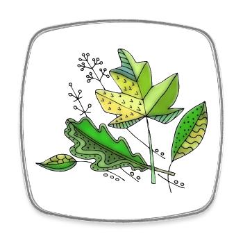leaves - Square fridge magnet - white - Front