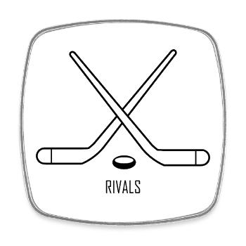 Rivaux, design hockey, motif de rivalité - Magnet carré - blanc - Devant