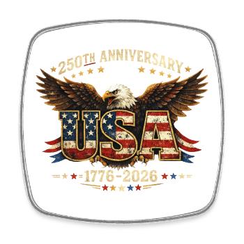 250-jähriges Jubiläum USA 1776-2026 Eagle 4. Juli - Viereckiger Kühlschrankmagnet - Weiß - Vorne