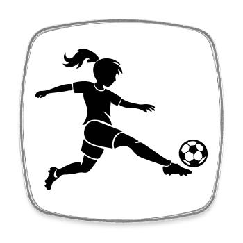Soccer Woman Soccer Silhouette - Square fridge magnet - white - Front